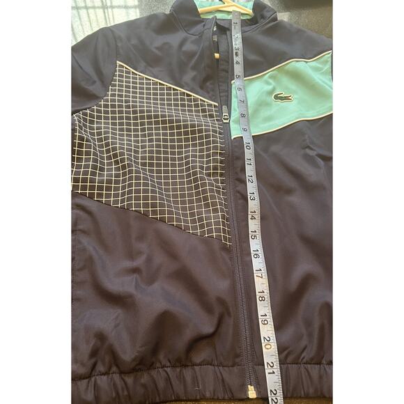 Lacoste Youth Track Suit Jacket Size 14 Full Zip Navy Blue Colorblock - Picture 4 of 10